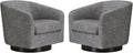 CHITA Swivel Accent Chair, FSC Certified Upholstered Fabric Barrel Chair for Living Room Set of 2, Fully Assembled, Pebble Grey