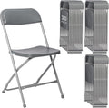 30 Pack Plastic Grey Folding Chairs,Portable Party Chairs Stackable Commercial Seats with Steel Frame for Office Home Outdoor Indoor Wedding Party Patio Dinning Events,350lbs Capacity