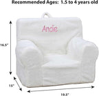 DIBSIES Personalized Creative Wonders Toddler Chair - Ages 1.5 to 4 Years Old (White Sherpa)