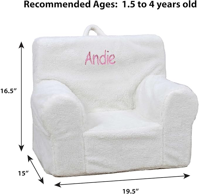 DIBSIES Personalized Creative Wonders Toddler Chair - Ages 1.5 to 4 Years Old (White Sherpa)