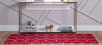 Unique Loom Trellis Frieze Collection Area Rug - Geometric (2' x 8' 8" Runner, Red/ Ivory)