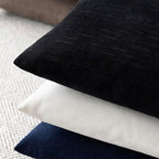 Foindtower Pack of 2 Soft Textured Throw Decorative Pillow Covers Lumbar Accent Solid Cushion Cover Cozy Farmhouse Pillow Case with Zipper for Couch Sofa Bedroom Living Room 12x20 Inch, Black