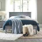 Grain Wood Furniture Greenport Solid Wood Platform Bed, Queen Size, Brushed White
