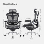 SIHOO Doro C300 Pro Ergonomic Office Chair with Ultra-Soft 6D Armrests, Dynamic Lumbar Support, Seat Depth Adjustment, Adjustable Backrest, Big and Tall Desk Chair for Home Office (Black)