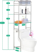 susunnus Over The Toilet Storage 3 Tier S,Bathroom Shelves Over Toilet,Freestanding Space Saver with Toilet Paper Holder,Stainless Steel,Pragmatic, Sturdy,Waterproof,Silver