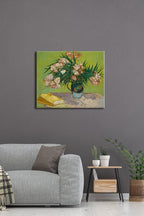 Wieco Art Large Giclee Canvas Prints Wall Art Oleanders 1888 by Van Gogh Famous Floral Oil Paintings Reproduction Modern Gallery Wrapped HD Classic Abstract Flowers Pictures Artwork for Home Decor