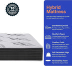 Roam 2.0 RV 12" Hybrid Mattress with Gel Memory Foam, RV King 72x80 Mattress, Luxury Medium Feel Made in USA