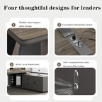 L Shaped Executive Desk, 86.6 inch Large Executive Computer Desk Set Drawers and Lockable, Power Socket and USB Port Storage, Without Display Racks and Bookshelves