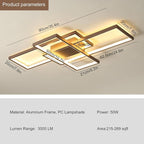 GEADI Modern Ceiling Light Fiture, Dimmable Led Flush Mount Ceiling Lamp with Remote Control,50W Square Close to Ceiling Lights for Bedroom Living Room Dining Room (35.4",Coffee, 3000K-6500K)