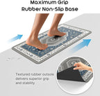 ArtyCozy 2 Piece Boho Kitchen Rug Set, Non-Slip Super Absorbent Kitchen Mats for Floor with Rubber Backing, Stain Resistant Runner for Hallway Laundry Holiday Decor, Blue, 20" × 32'' Plus 20'' × 47''