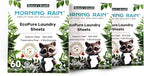 MorningRain Eco-Safe Laundry Detergent Sheets - Ingredients from Finland,Natural Scent, Bio-Enzyme Formula, Power Clean, 90 Sheets (Up to 180 Loads) - Non-Toxic, Preservative-Free, Designed in USA