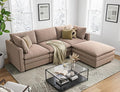 Txtin's Cloud Couches for Living Room L Shaped Sectional Couch with Ottoman Deep Plush 4 Seats Sofa Modern Sofa for Apartment Brown