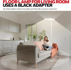 Honeywell 10400LM LED Floor Lamp, 02E Pro Sunturalux Eye-Caring Reading Standing Light, 100W Modern Natural Daylight 4000K Dimmable 77" Tall Floor Lamps for Living Room Kids Study Home Office