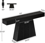 Tribesigns 63" Black Console Table, Farmhouse Entryway Table with Trapezoidal Base, Narrow Long Wood Sofa Table Behind Couch Table for Entrance, Hallway, Living Room, Black