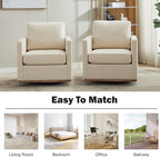 Chifee & Vingol 30.7" W Mid Century Modern Swivel Accent Chair for Living Room Set of 2,Beige