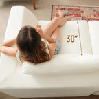 144" Cloud Sectional Couches for Living Room, Convertible U-Shape Couch with Ottoman, 6 Seater Modular Sectional Sofa,Beige Chenille