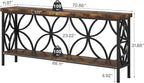 Tribesigns 70.9-Inch Narrow Sofa Table, 2-Tier Industrial Console Table Behind Couch, Long Entry Tables with Storage for Entryway, Living Room, Foyer, Hallway, Rustic Brown