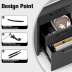 100.4" U-Shaped Executive Computer Desk with Lockable File Cabinets, Large Home Office or Business Workstation with Drawers, Cable Management (Gray)