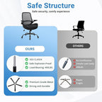 HYLONE Big and Tall Office Chair, Heavy Duty Ergonomic Desk Chair with Adjustable Armrests, 5" Thickened Seat Home Office Computer Chairs for Long Hours Mesh Executive Chair(Black)
