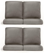 Patio Chair Cushions 4 Packs - Outside High Back Thick Water-Resistant Cushion 22x24 with Zipper Cover for Outdoor Glider Rocking Chairs Loveseat Couch – Grey/Regular