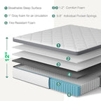 Novilla Full Mattress 10 Inch, Hybrid Full Mattress in a Box, Pocket Innerspring Pillow Top Mattresses for Motion Isolation, Mattresses Full Size Bed for Pressure & Pain Relief, Medium Firm Feel