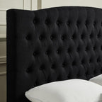 24KF Boucle Upholstered Tufted Button King Headboard and Comfortable Fashional Padded King/California King Size headboard,6025-K-Boucle-Black