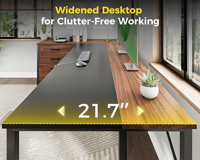 AODK L Shaped Desk with Wood Drawers & Lockable File Cabinet, 61-inch L Shaped Office Desk with Power Outlet & CPU Stand, Reversible Corner Computer Desk with Storage, for Home Office, Walnut