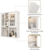 CJL Bathroom Wall Cabinet with Motion Sensor Led Light, Over The Toilet Storage Cabinet, 23.6'' x 29.5'' Medicine Cabinet of Mid-Century Modern Design with Acrylic Door, White