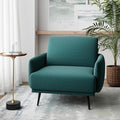 Oversized Accent Chair for Living Room Chairs Reading Arm Chair Comfy Modern Single Sofa Side Chairs with Metal Legs & Soft Cushion for Bedroom, Waiting Room (Velvet Dark Green, Set of 1)