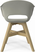 SIMPLIHOME Kona SOLID ACACIA WOOD 24 inch Wide Contemporary Outdoor Dining Chair in Plastic ( Set of 2 ) in Taupe for the Dining Room