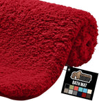 GORILLA GRIP Bathroom Rugs, 30x20, Ultra Soft Absorbent Mat, Thick Plush Bath Rug, Machine Washable, Microfiber Quick Dry, Mats for Shower, Bathtub and Floor, Home Decor Accessories, Red