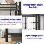 Higher Quality & Stronger Metal Queen Over Queen Bunk Bed, Thickened Heavy Duty More Stable Safer Black Steel Bunkbed Bunk Queen Bed (Easier to Assemble) (Queen Over Queen-1)