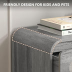 Grey Dresser for Bedroom with 6 Drawers, Tall Dressers & Chest of Drawers with Curved Profile Design, Modern Wood Closet Clothes Storage Dressers Organizer for Bedroom Living Room Hallway