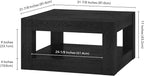 Henn&Hart 32" Wide Square Coffee Table in Natural Black, for Home, Living Room, Bedroom, Entertainment Room, Office