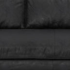 SIMPLIHOME Morrison 89-inch Wide Sofa in Lead Black Genuine Leather, Mid-Century Modern Design Couch for Living Room, Single Bench Cushion, 2 Back Cushions, 2 Bolster Pillows
