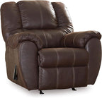 Signature Design by Ashley McGann Modern Faux Leather Manual Pull Rocker Recliner, Brown