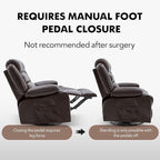 Oversized Recliner Chairs for Adults, 360° Swivel Rocking Recliner with Heat and Massage Lazy Boy Recliner,Recliner Chairs Single Sofa Seat with Cup Holders (Darkbrown, Regular)
