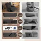 Dark Grey Glider Rocker Recliner,Swivel Rocking Recliner Chair,Glider Rocking Chair,Reclining Sofa Rocking Chair Nursery,23 Inches Deep Seat & 27 inches High Back,for Living Room
