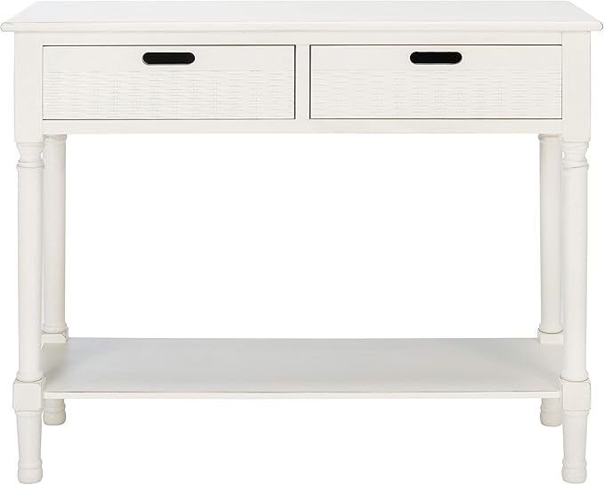 SAFAVIEH Home Collection Landers Distressed White 2-Drawer Console Table CNS5710A