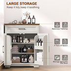Kitchen Storage Cabinet with Drawer, Buffet Cabinet with Storable Door, Modern Floor Sideboard, White Freestanding for Living Room, Entryway