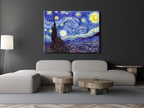 Wieco Art Starry Night Canvas Prints Wall Art by Van Gogh Classical Famous Artwork Huge Size Modern Blue Impressionist Sky Star Pictures Paintings for Living Room Bedroom Home Decorations