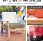 Easy-Going Waterproof Patio Cushion Covers 24x24x4 inch 2 Pack Replacement Non-Slip Outdoor Seat Cushion Slipcover with Zipper. Camel