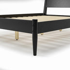 Camaflexi Mid-Century Panel Bed - Queen Size - Black Finish