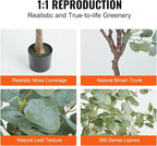 VEVOR Artificial Eucalyptus Tree, 6 FT Faux Plant, Secure PE Material & Anti-Tip Tilt Protection Low-Maintenance Plant, Lifelike Green Fake Potted Tree for Home Office Christmas Decor Indoor Outdoor