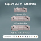 ROVE LAB M1 Sectional Sofa with Ottoman- Sectional Couches for Living Room, Sustainable 3 Seat Couch, One Person Assembly, High Density Foam (Copper Tan)