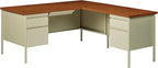 Lorell Single Right Pedestal Desk, 42 by 24 by 29-1/2-Inch, Putty Oak
