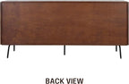 NTC Veil Large Sideboard with 2 Doors and 3 Drawers, Buffet Cabinet with Vertical Groove Design and Metal Legs, Storage Cabinet for Living Room, and Entryway, Effortless Assembly - Dark Walnut