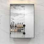 Black Medicine Cabinet Mirror, 17x30 Inch Bathroom Mirror with Storage and Adjustable Shelves, Recessed or Surface Wall Mount Medicine Cabinets for Bathroom,Tempered Glass
