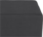 Seville Classics Cushioned Fabric Ottoman Hidden Storage Chest Footrest Chair, Padded Seat for Bedroom, Dorm, Loft, Living Room, Entryway, Hallway, Cork/Steel Grey, 15" Cube