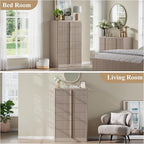 Fluted Dresser for Bedroom, 48" Tall 6 Drawer Dresser, Modern Chest of Drawers with Solid Wood Handle, Curved Profile Design, Wood Dressers Storage Organizer,Bedroom, Living Room, Hallway, White Alder